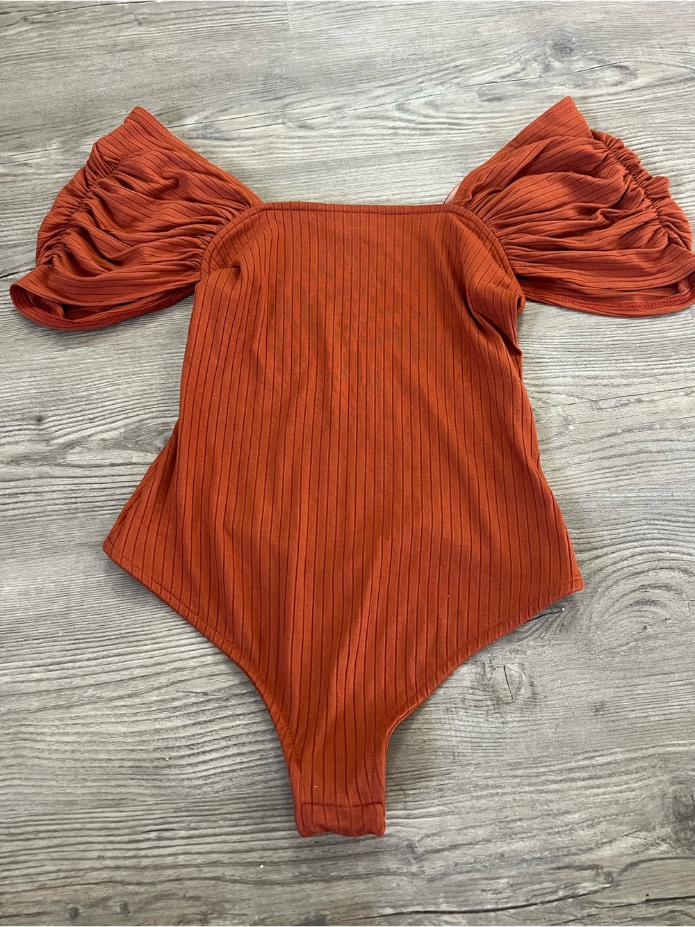 Free People Rust Off-Shoulder Ribbed Kids One-Piece